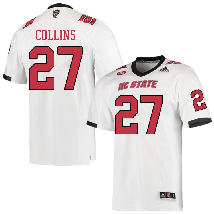 Men #27 Eric Collins NC State Wolfpack College Football Jerseys Sale-White - Click Image to Close